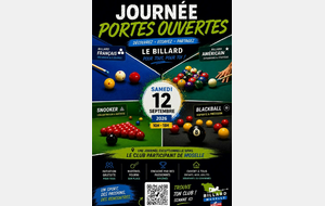 Journée BILLARD Portes Ouvertes - 12 Septembre 2026