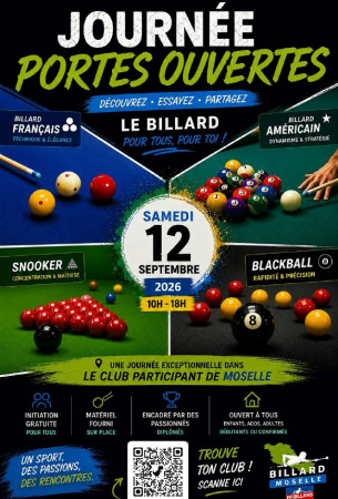 Journée BILLARD Portes Ouvertes - 12 Septembre 2026